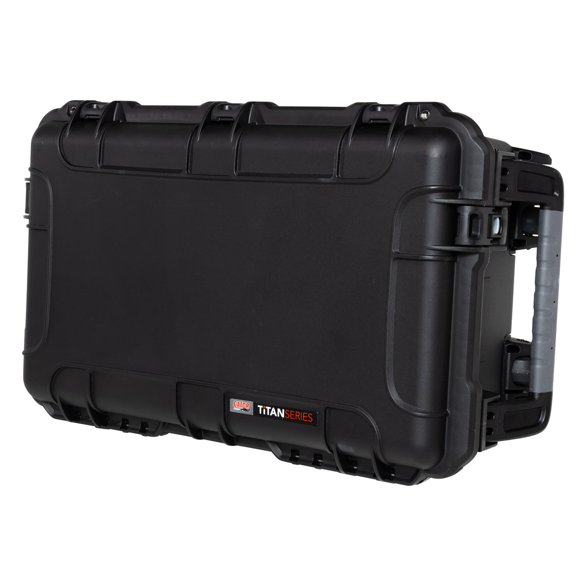 GU-2816-09-WPDF waterproof case front three-quarter view with Titan Series label and telescoping handle on the end, Gator