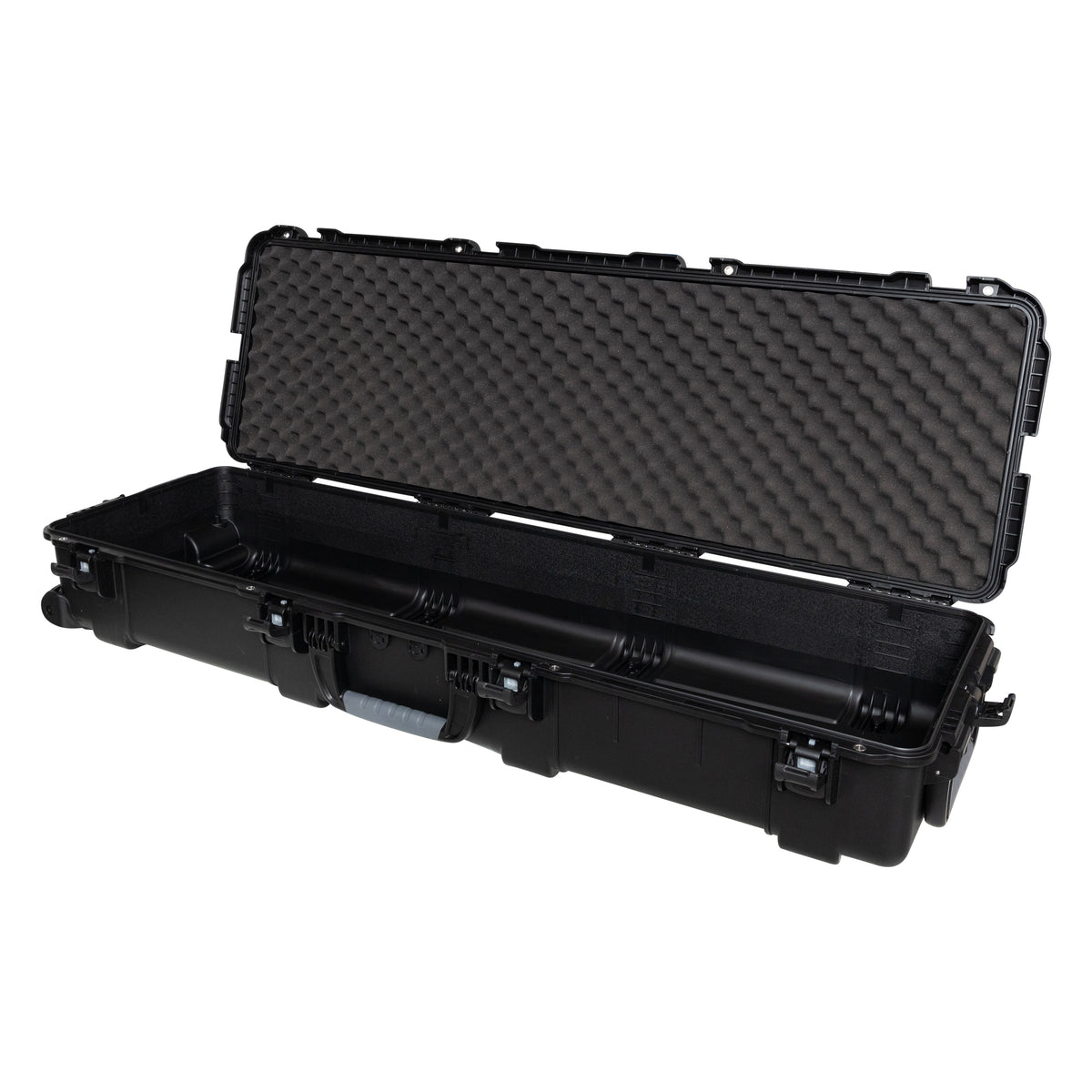 GU-5516-08-WPNF waterproof case open showing empty interior and egg-crate foam lining in the lid, Gator