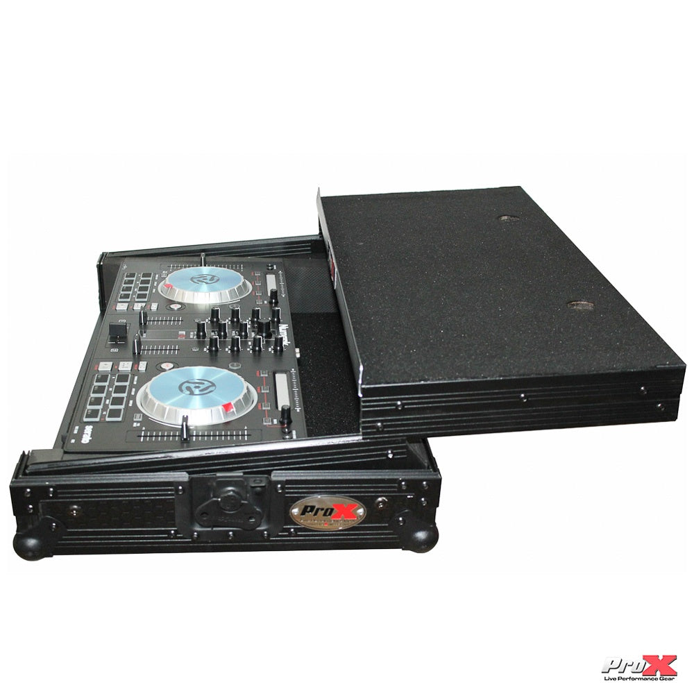 ProX Flight Case for Numark MixTrack Controller with Laptop Shelf | Black on Black