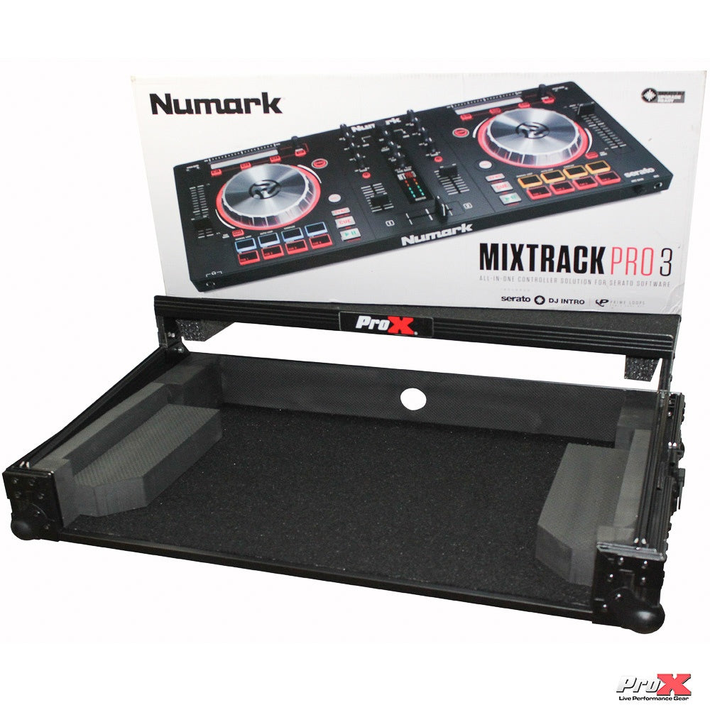 ProX Flight Case for Numark MixTrack Controller with Laptop Shelf | Black on Black