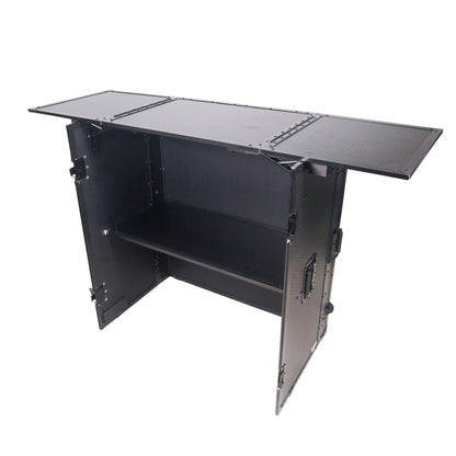 ProX XS-DJSTNBL Folding DJ Workstation Table With Rolling Wheels