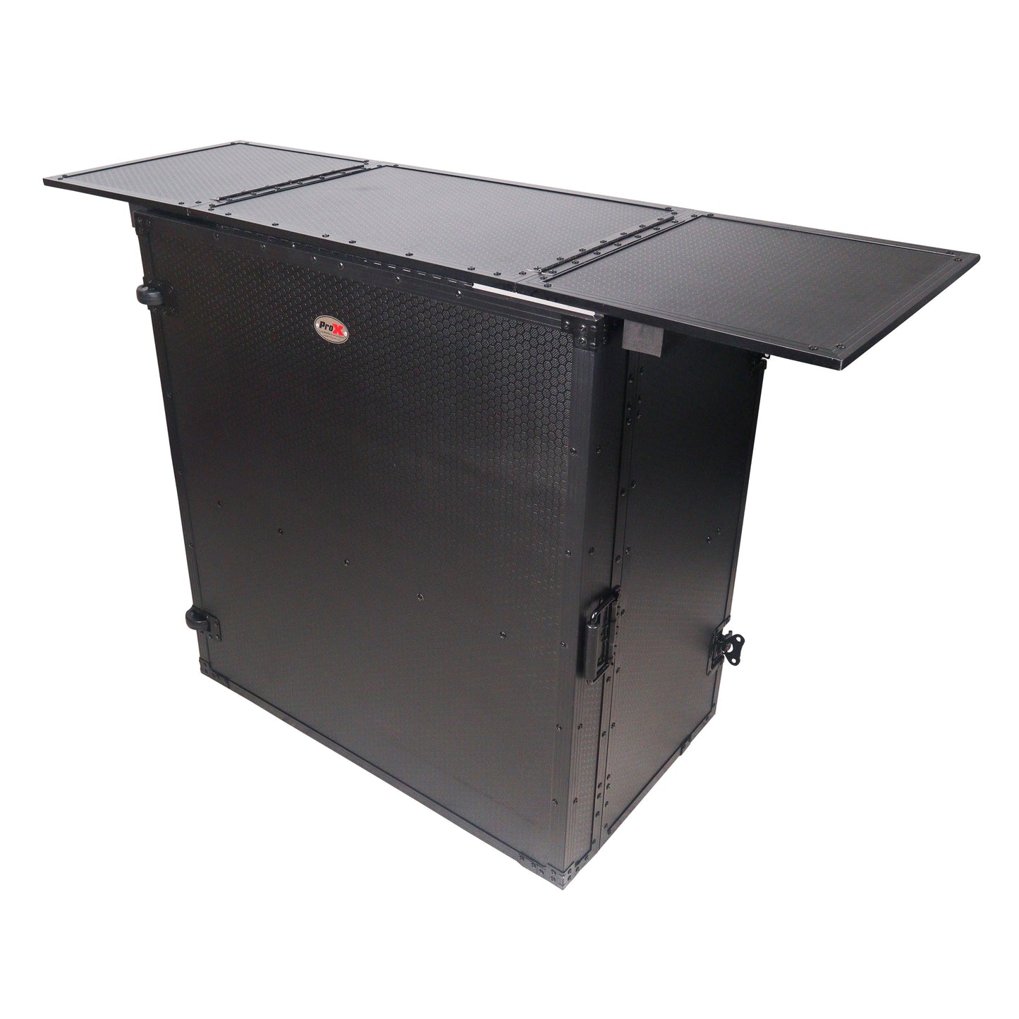 ProX XS-DJSTNBL Folding DJ Workstation Table With Rolling Wheels