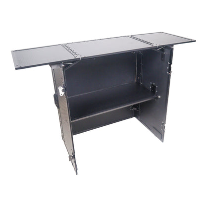 ProX XS-DJSTNBL Folding DJ Workstation Table With Rolling Wheels