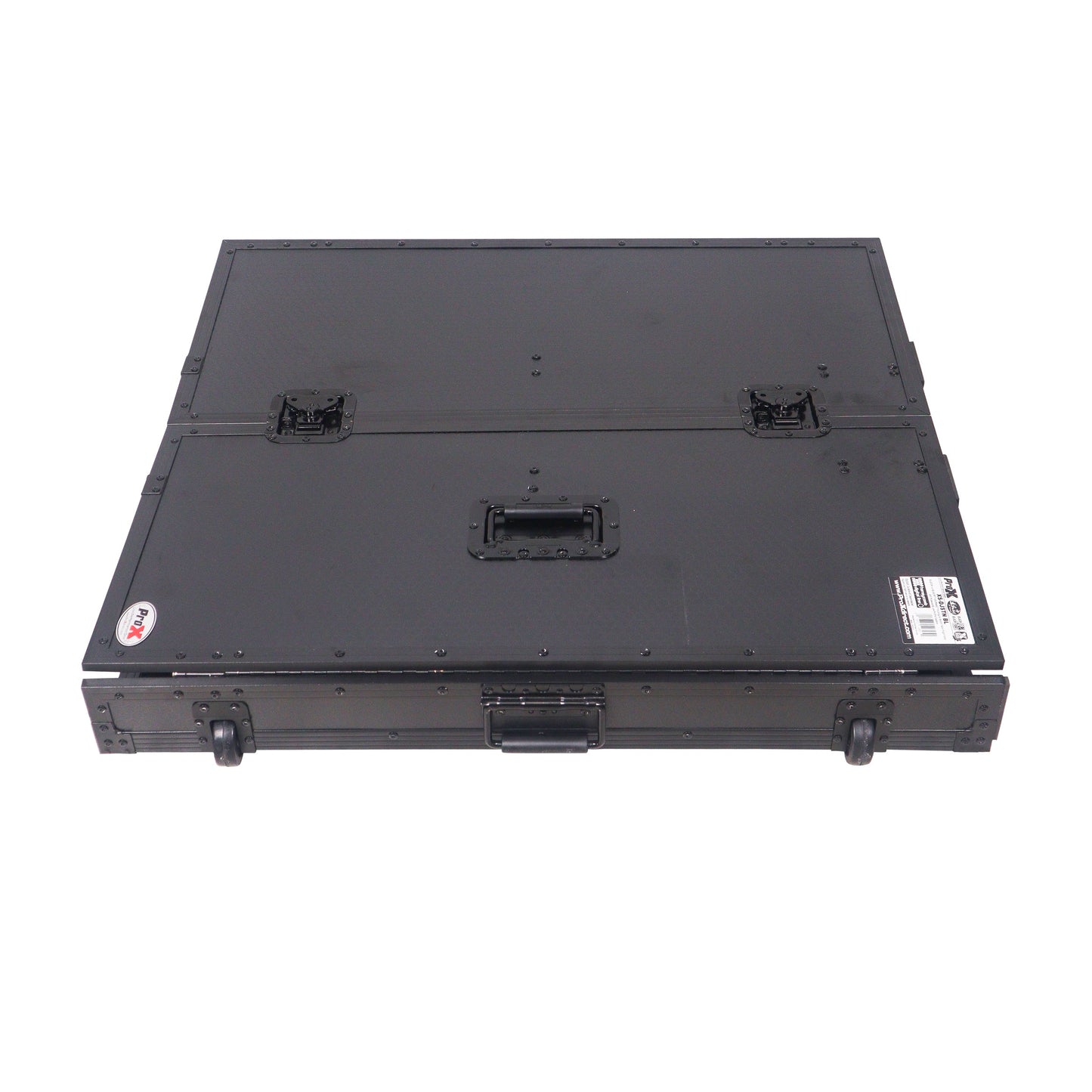 ProX XS-DJSTNBL Folding DJ Workstation Table With Rolling Wheels