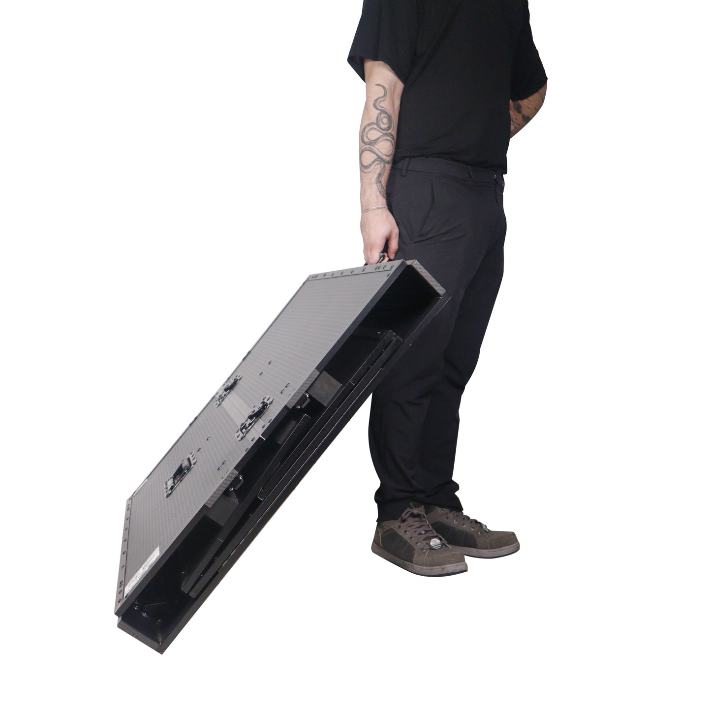 ProX XS-DJSTNBL Folding DJ Workstation Table With Rolling Wheels