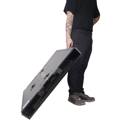 ProX XS-DJSTNBL Folding DJ Workstation Table With Rolling Wheels