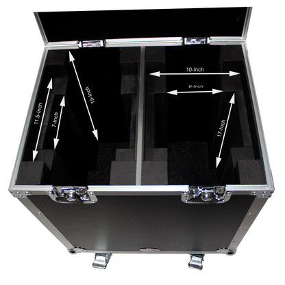 ProX XS-MH140X2W Moving Head Flight Case for 2 Units With Casters