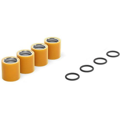 Blackmagic Design Cintel Film Cleaning Roller Kit with four orange rollers and four black O-rings