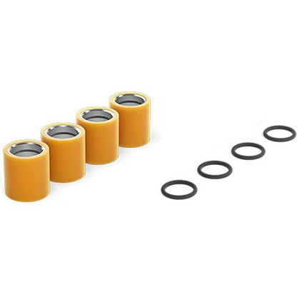 Blackmagic Design Cintel Film Cleaning Roller Kit with four orange rollers and four black O-rings