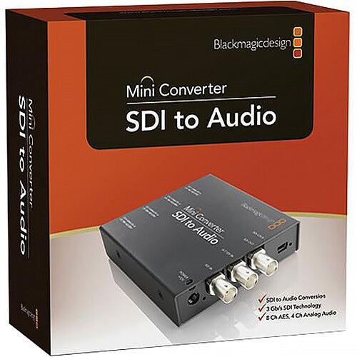 Blackmagic Design Mini Converter SDI to Audio retail box with product shown on the front