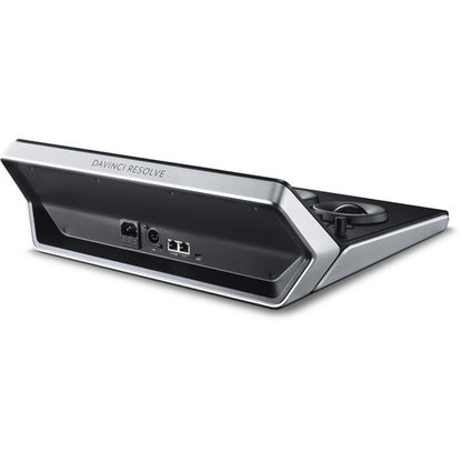 DaVinci Resolve Mini Panel rear angled view with power, USB and Ethernet connections