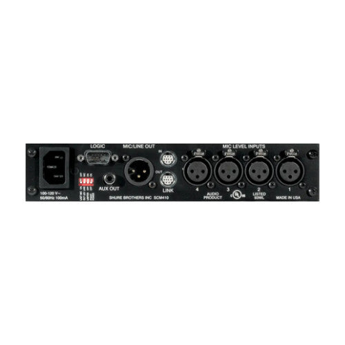 Shure SCM410 4-Channel Automatic Microphone Mixer back