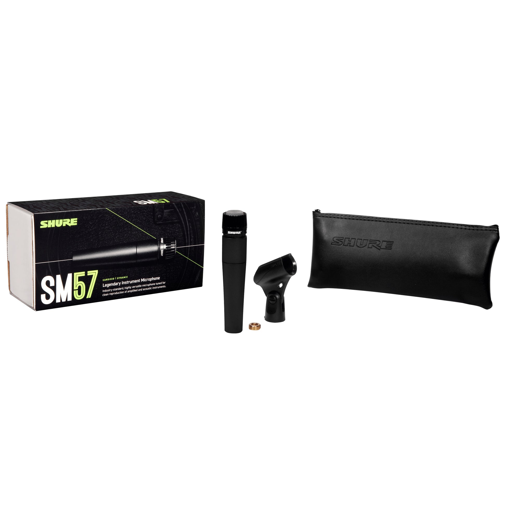 Shure SM57 Dynamic Instrument Microphone included accessories