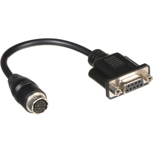 Blackmagic Design B4 lens adapter cable with multi-pin round connector and D-Sub connector end