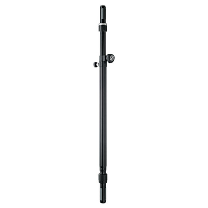 21366 distance rod full-length front view with ring lock at top, clamp knobs at mid-height and black adjustable tubes, K&M