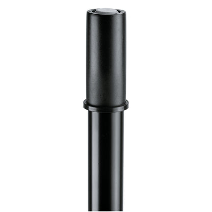 21449 speaker stand top detail showing black plastic speaker mounting pin with grey cap and collar on the upper tube, K&M