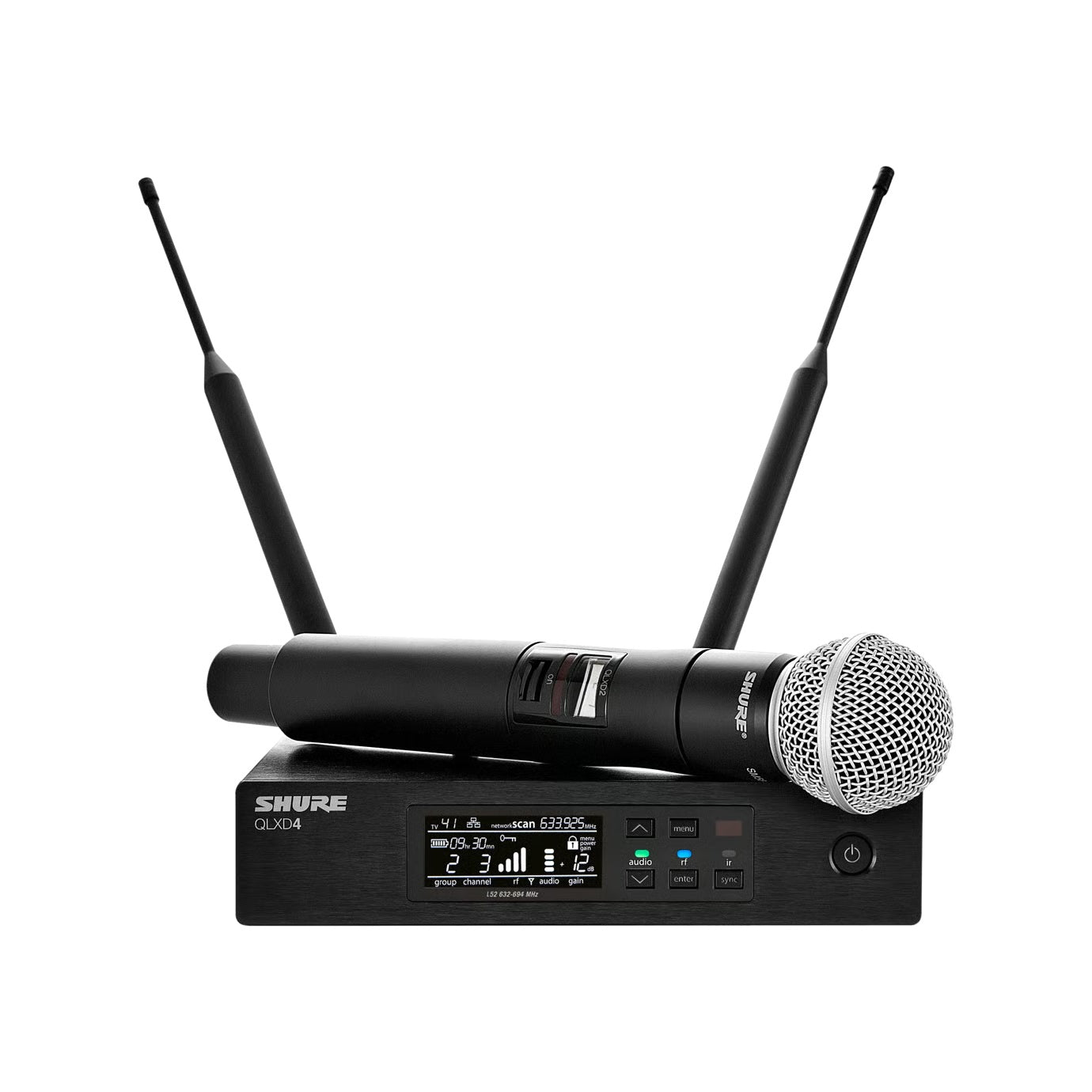 Shure QLXD2/SM58 Digital Wireless Handheld Microphone Transmitter | Frequency: H50 (534-598 MHz)