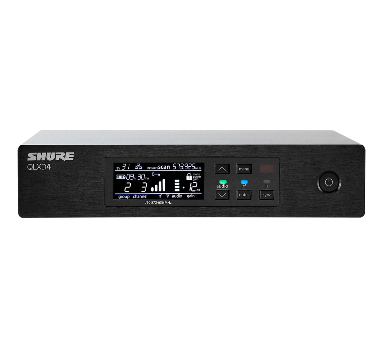 Shure QLXD4 Digital Wireless Receiver Front