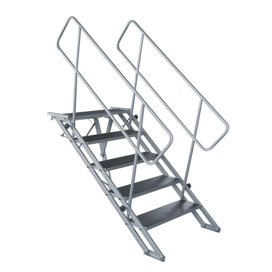 ProX StageQ Adjustable Stage Steps with Rail Heavy Duty Foldable | 5 Step