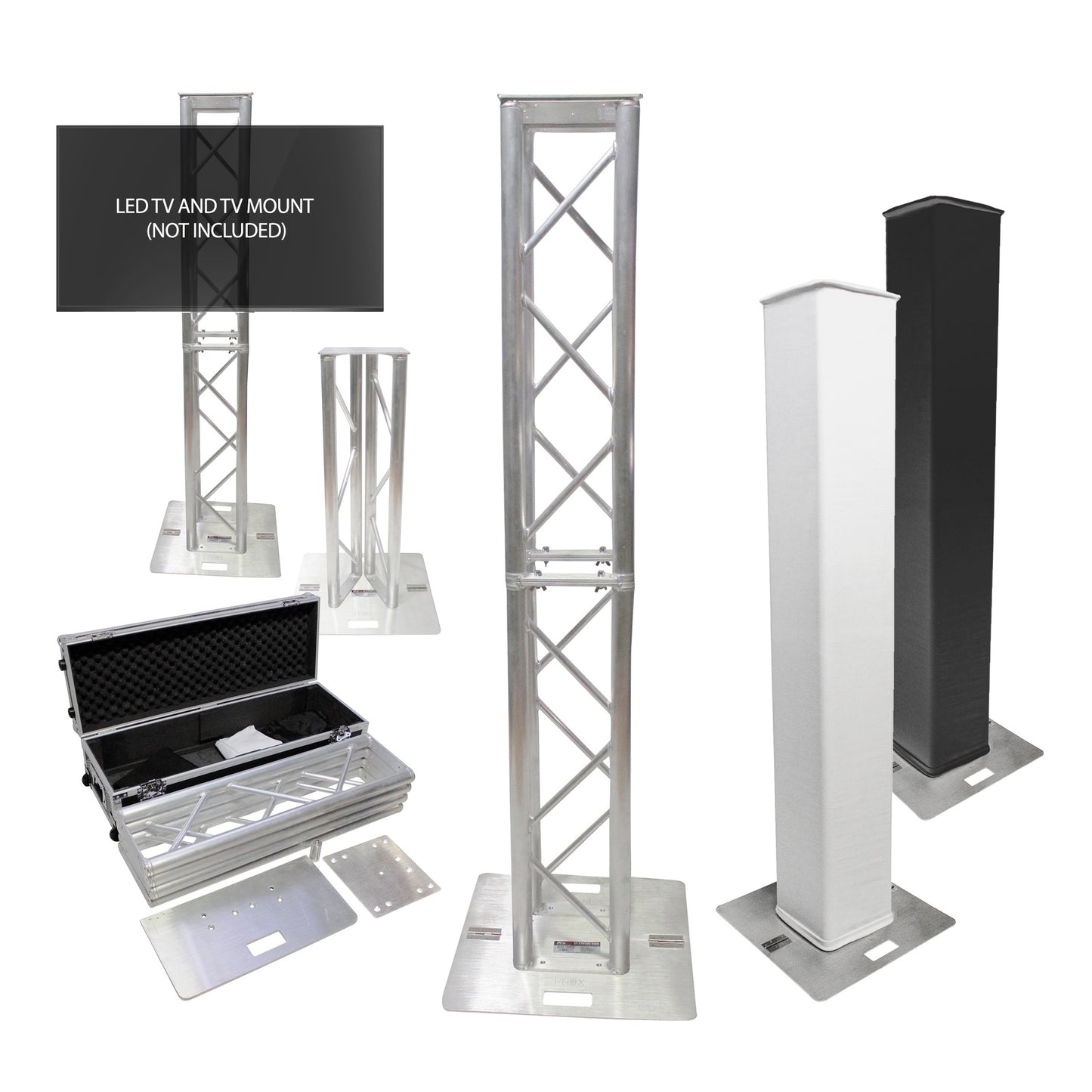 ProX Flex Tower Totem Package Adjustable DJ Truss Totem | Hard Road Case