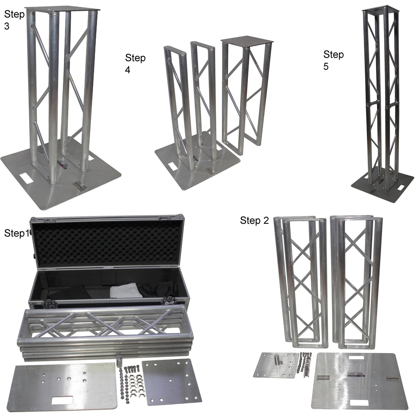 ProX Flex Tower Totem Package Adjustable DJ Truss Totem | Hard Road Case