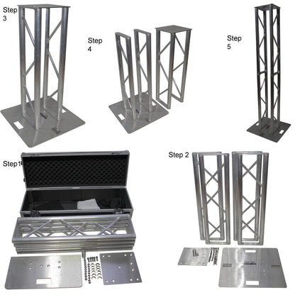 ProX Flex Tower Totem Package Adjustable DJ Truss Totem | Hard Road Case