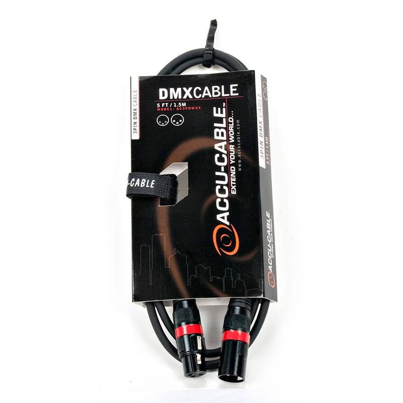 Accu-Cable AC3PDMX 3-Pin Male to Female DMX Cable