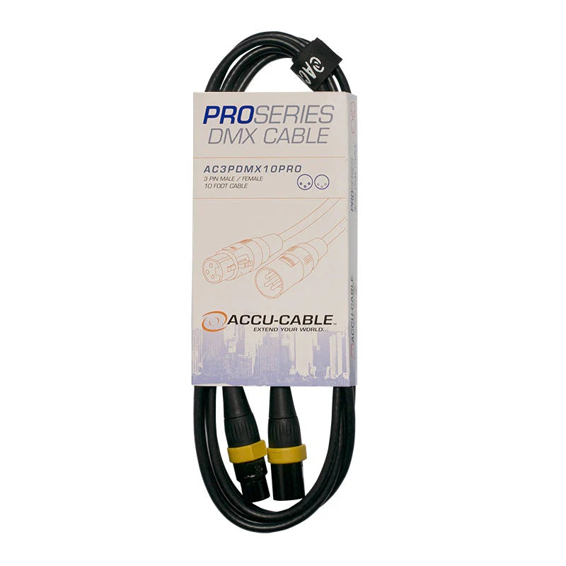 Accu-Cable AC3PDMX PRO Series 3-Pin Male to Female DMX Cable
