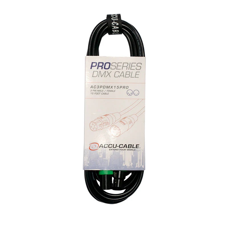 Accu-Cable AC3PDMX PRO Series 3-Pin Male to Female DMX Cable
