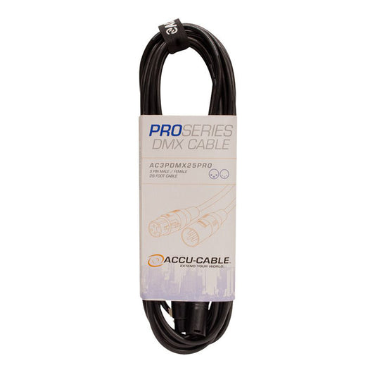 Accu-Cable AC3PDMX PRO 3-Pin Male to Female DMX Cable