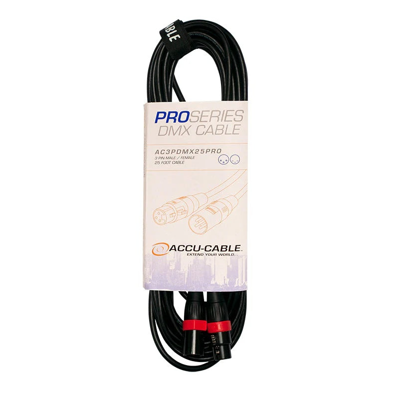 Accu-Cable AC3PDMX PRO Series 3-Pin Male to Female DMX Cable