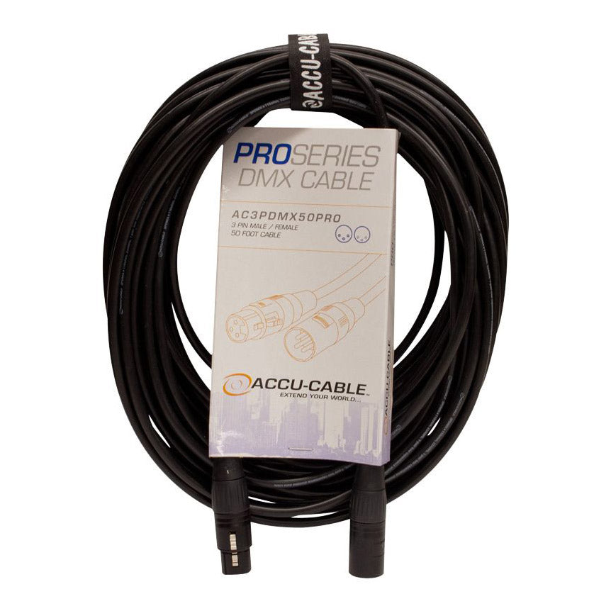 Accu-Cable AC3PDMX PRO 3-Pin Male to Female DMX Cable