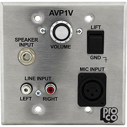 ProCo Sound A/V Interface Wallplate | With Volume Control | Stainless Steel