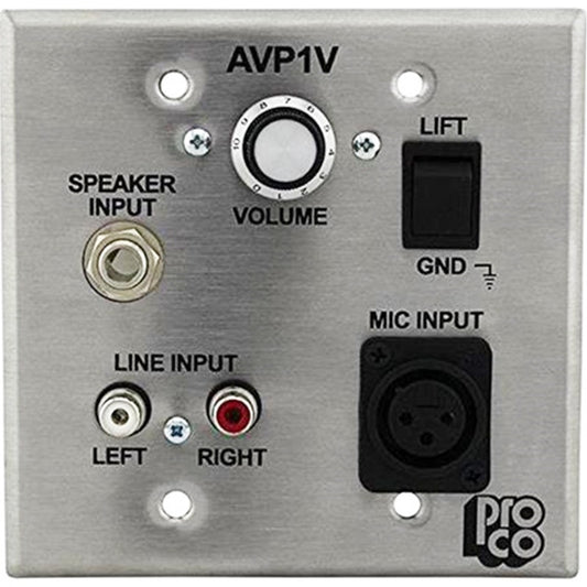 ProCo Sound A/V Interface Wallplate | With Volume Control | Stainless Steel