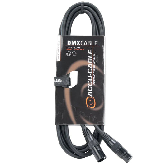 Accu-Cable AC5PDMX 5-Pin Male to 5-Pin Female DMX Cable | 10ft