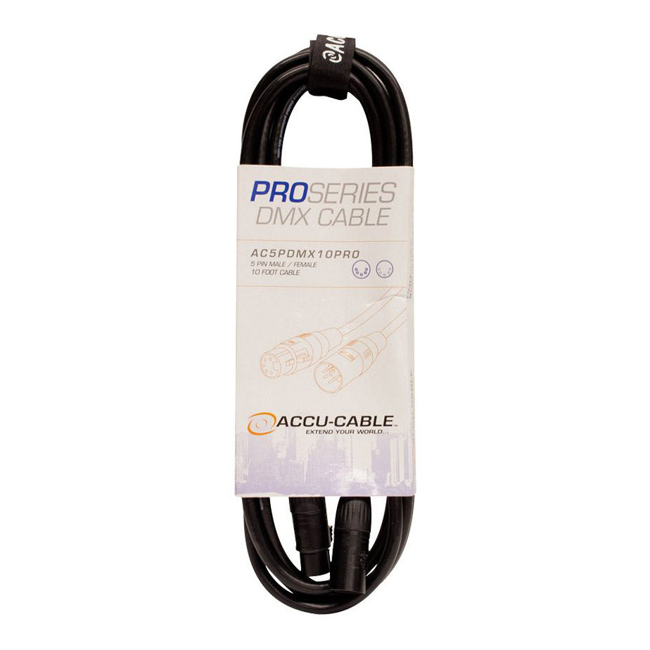 Accu-Cable AC5PDMX PRO 5-Pin Male to Female DMX Cable coil