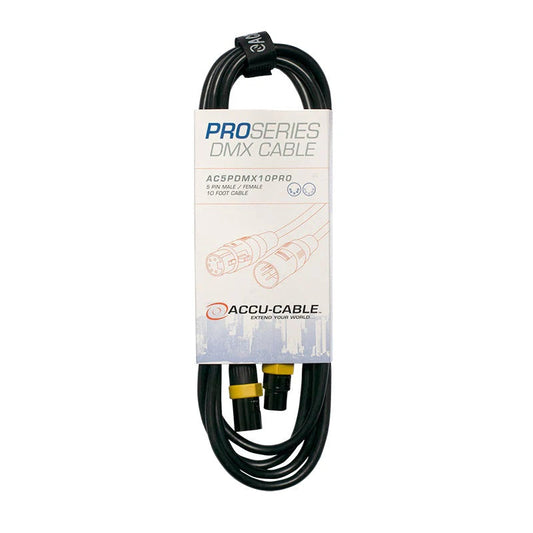 Accu-Cable AC5PDMX Pro 5-Pin Male to 5-Pin Female DMX Cable