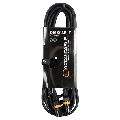 Accu-Cable AC5PDMX 5-Pin Male to 5-Pin Female DMX Cable | 25 feet