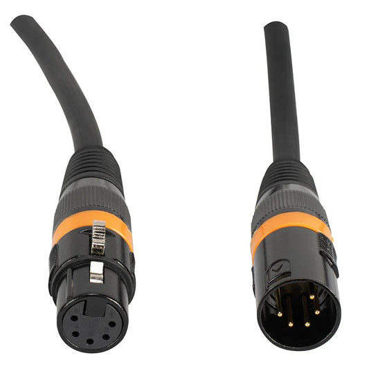 Accu-Cable AC5PDMX 5-Pin Male to 5-Pin Female DMX Cable | 25 feet