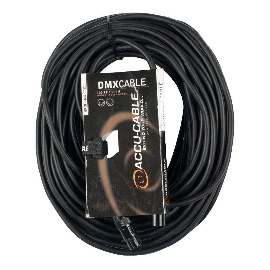 Accu-Cable AC5PDMX 5-Pin Male to 5-Pin Female DMX Cable 25ft