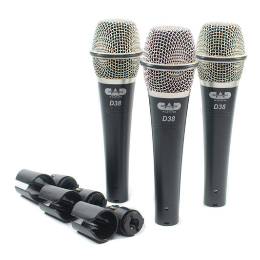 CAD D38X3 Supercardioid Dynamic Microphone (3-Pack)