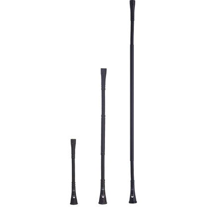 AKG GN30 black screw-on gooseneck shown beside shorter and longer models for length comparison
