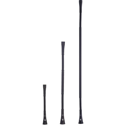 AKG GN series black goosenecks shown side by side in three lengths for size comparison