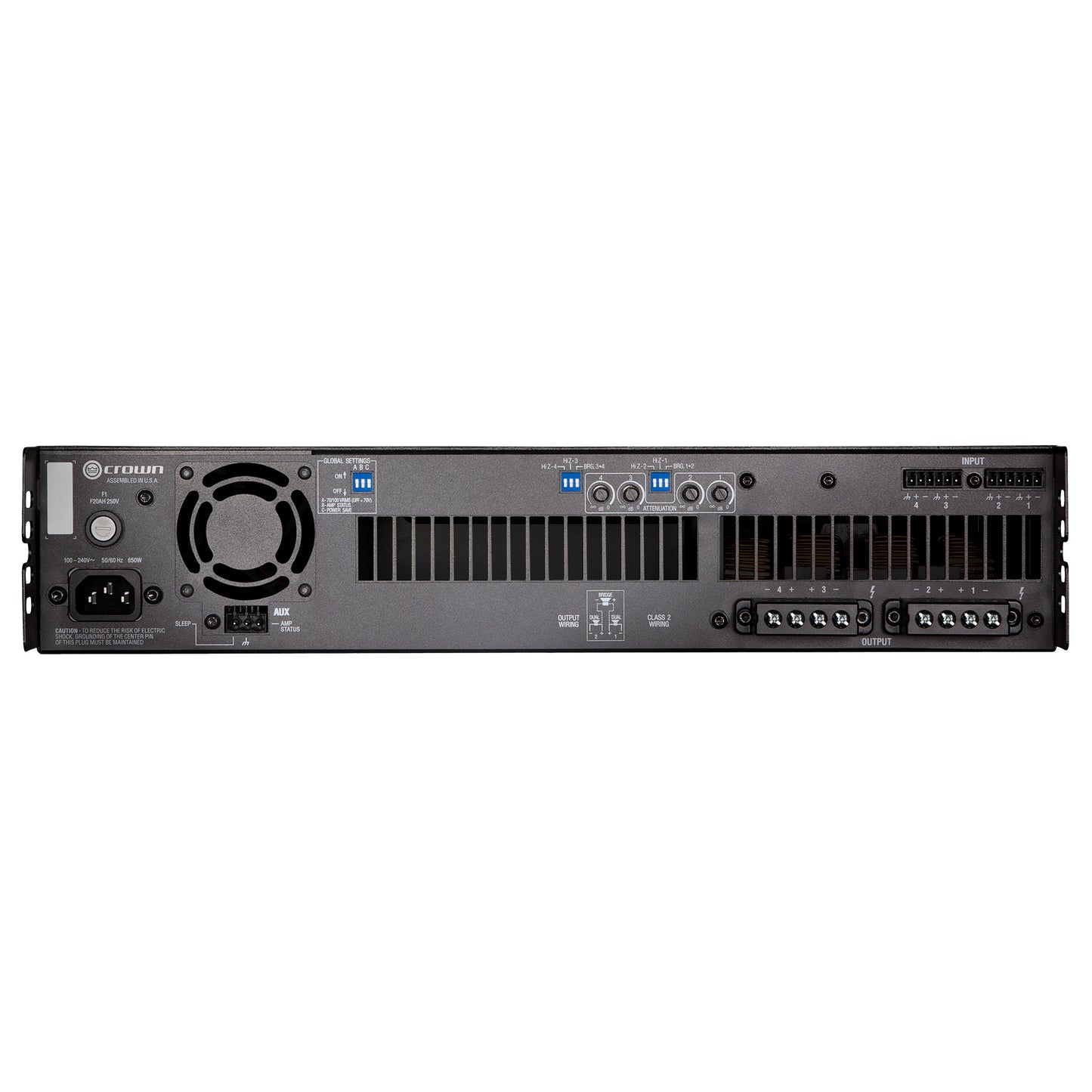 Crown DCi 4|300 4-Channel 70V/100V Analog Power Amplifier back