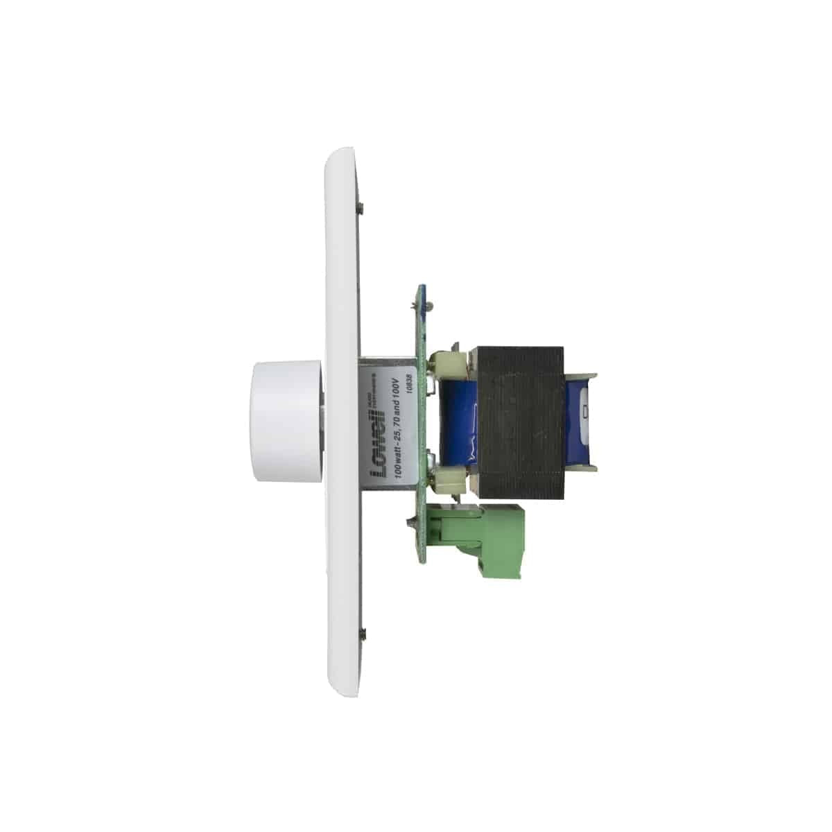 Lowell 100W Mono Volume Control With Decorator Wall Plate | Without Bypass | White
