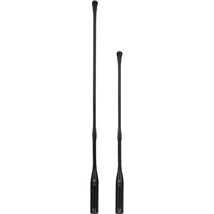 AKG CGN99-C/S gooseneck microphone shown in two lengths side by side with flexible black necks