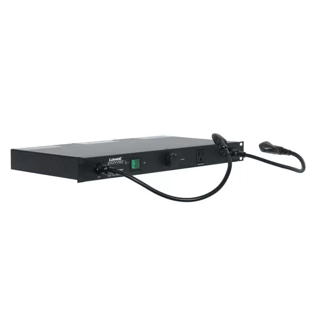 Lowell Rackmount Power Distribution Unit 1U AC Power Strip | 7 Outlets | 15A | Gooseneck Lights