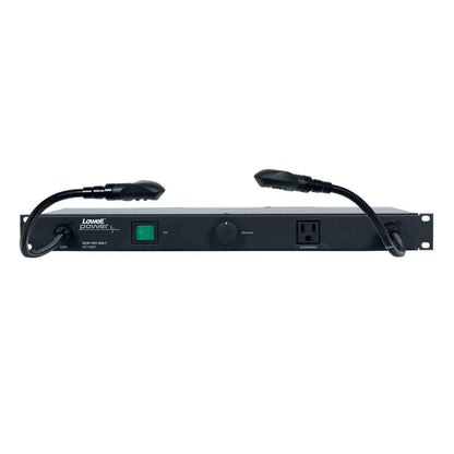Lowell Rackmount Power Distribution Unit 1U AC Power Strip | 7 Outlets | 15A | Gooseneck Lights