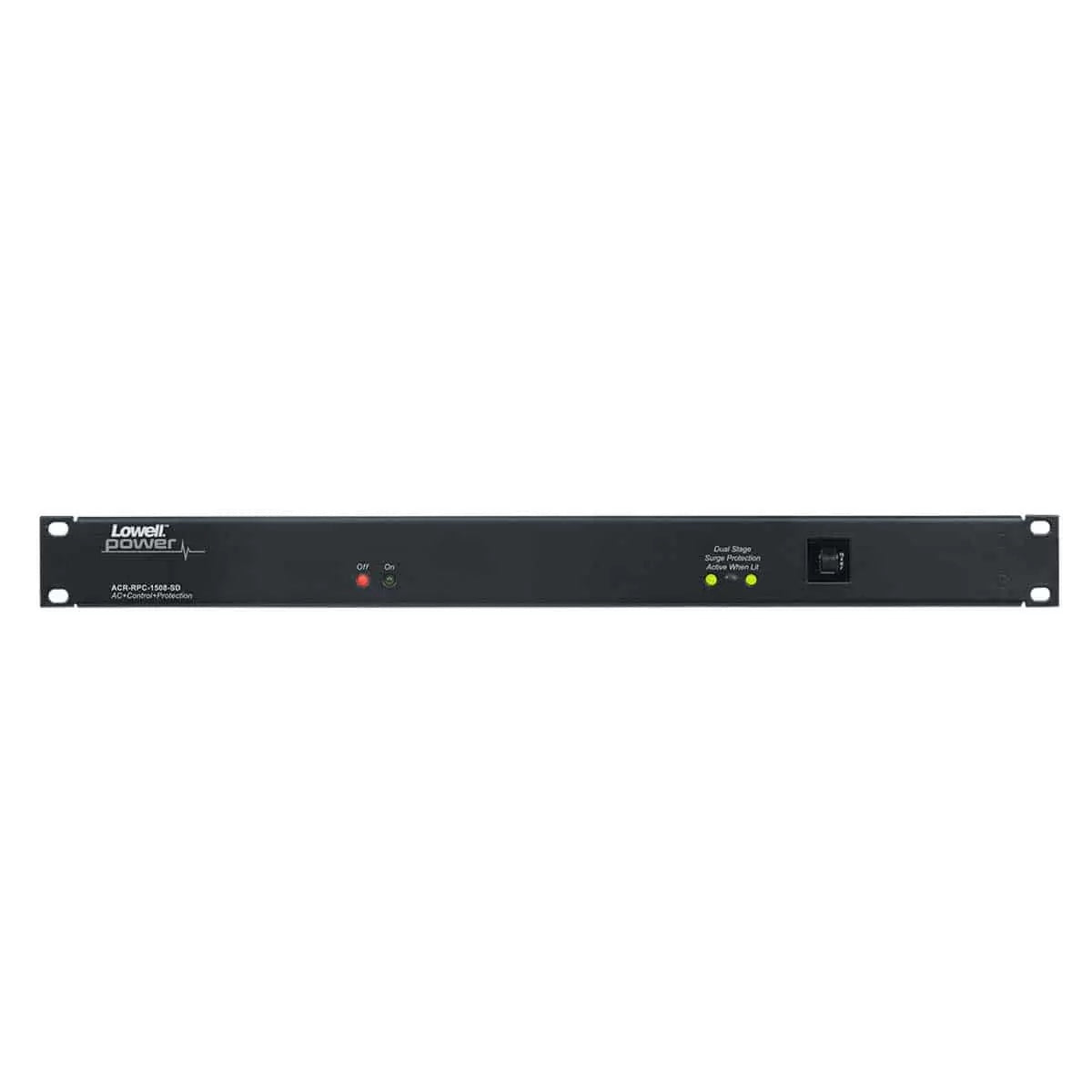 Lowell Rackmount Power Distribution Unit 1U AC Power Strip | 8 Outlets | 15A | Remote Control, Surge Suppression