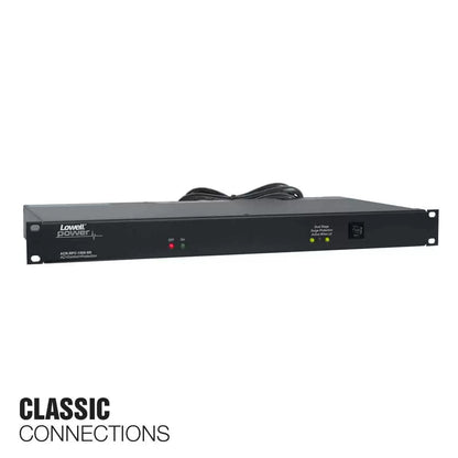 Lowell Rackmount Power Distribution Unit 1U AC Power Strip | 8 Outlets | 15A | Remote Control, Surge Suppression
